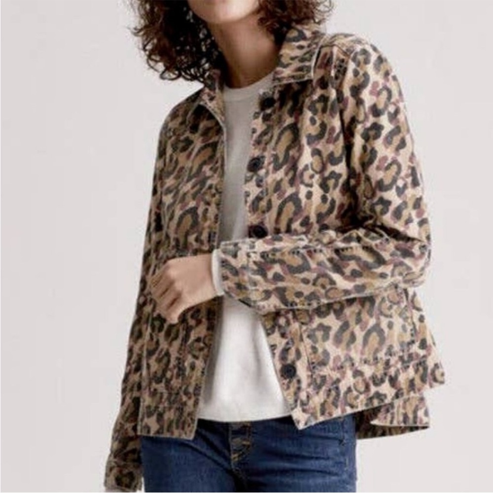 Veronica Beard Leopard Print Jean Jacket